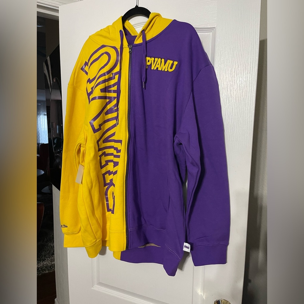 NWT Mitchell & Ness Prairie View A&M Full Zip Hoodie Sweatshirt Men’s 2XL $120
